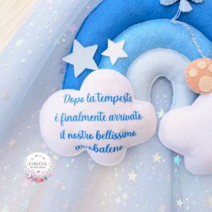 Fiocco nascita Orsetto su arcobaleno - immagine 5