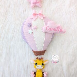 Fiocco nascita mongolfiera con giraffa - immagine 2