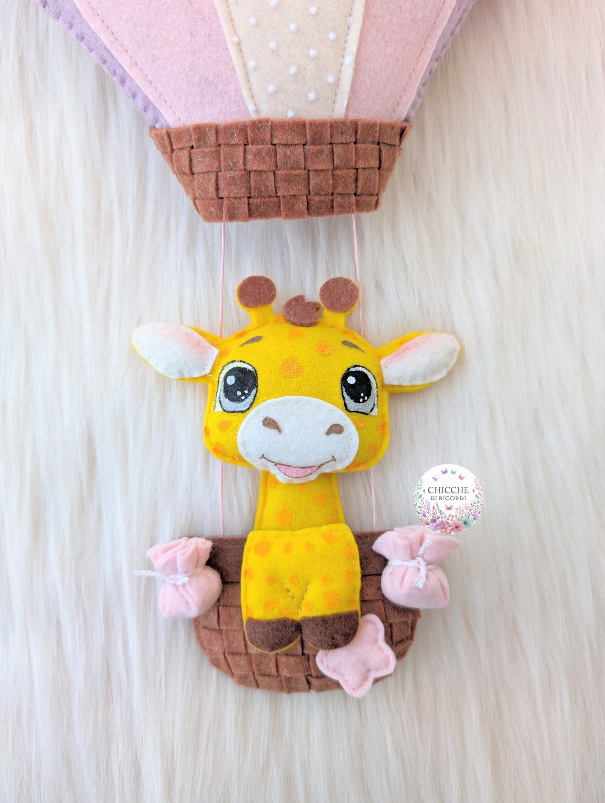 Fiocco nascita mongolfiera con giraffa - immagine 7