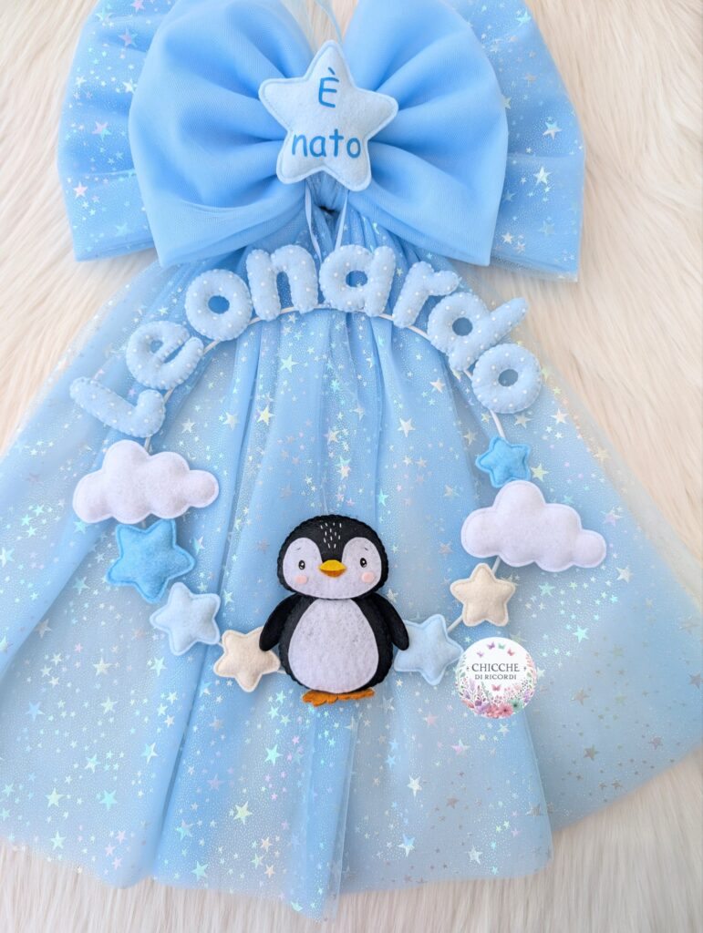 Fiocco nascita pinguino