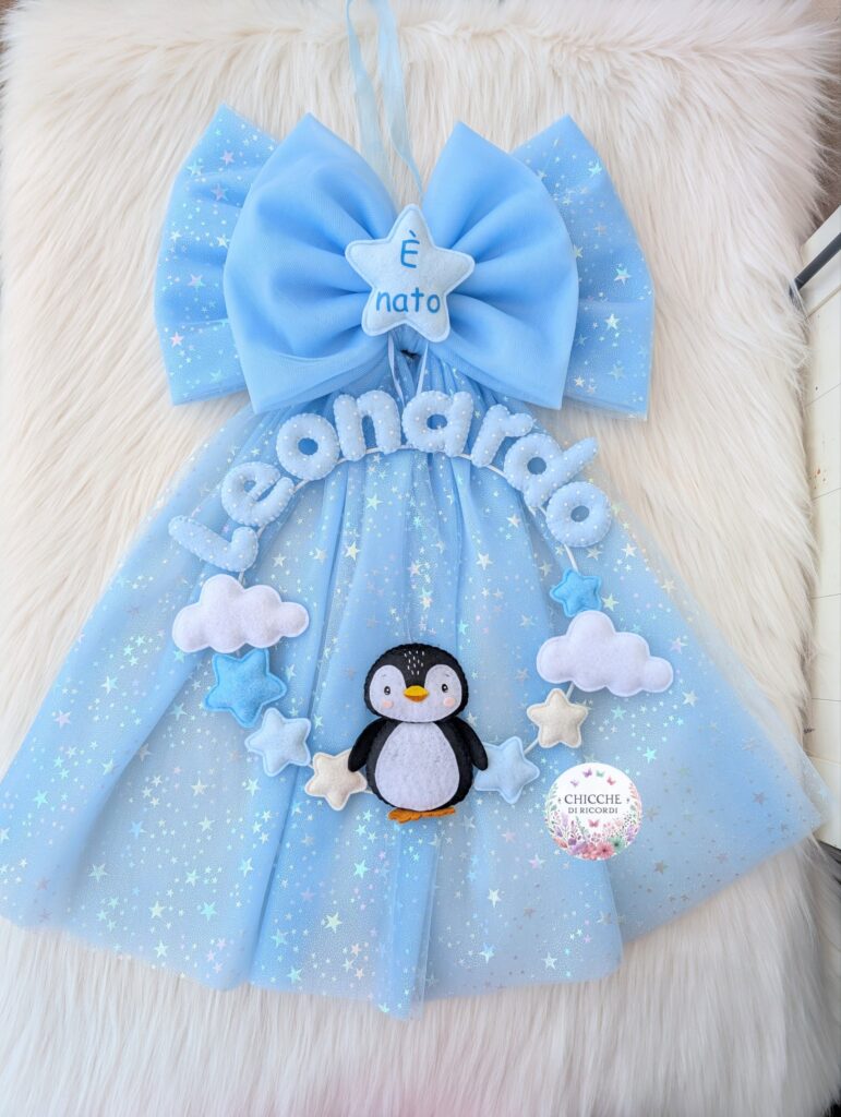 Fiocco nascita pinguino