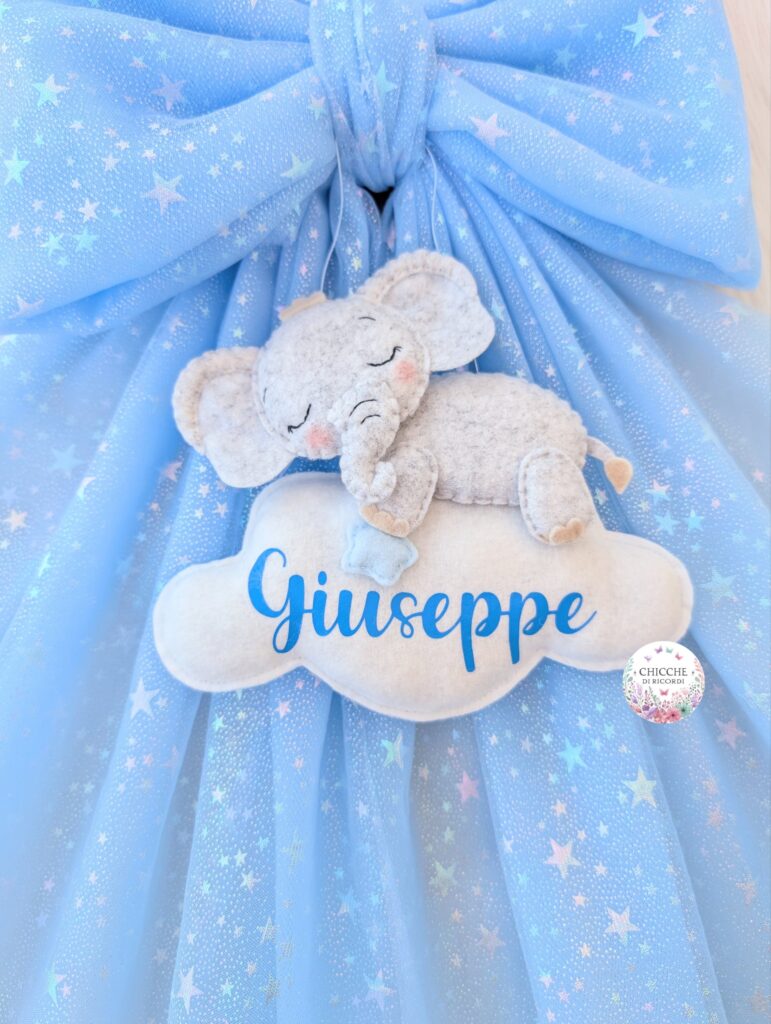 Fiocco nascita Baby Elefantino