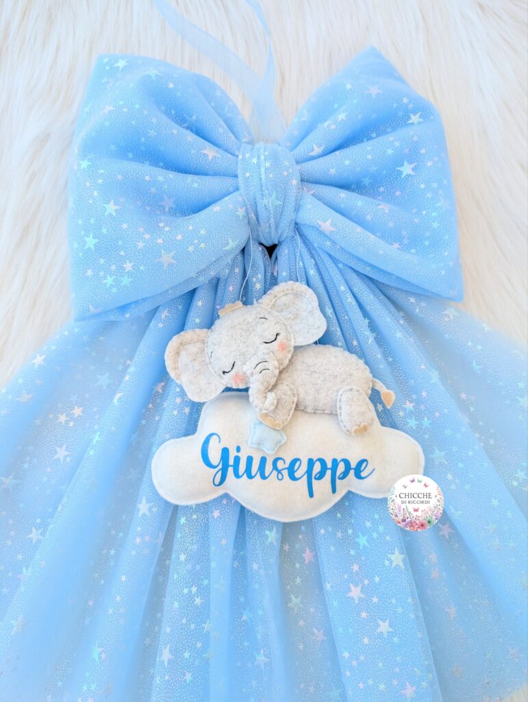 Fiocco nascita Baby Elefantino
